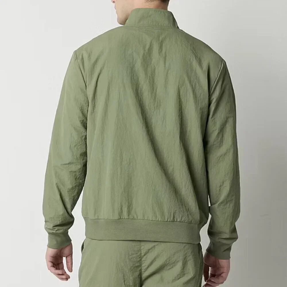 Xersion Men's Bomber Jacket Size M Green Full Zip Track Pockets Woven NWT $55
